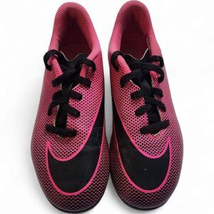 NIKE JR BRAVATA II FG CHILDREN 1.5‎ Y SOCCER CLEATS SHOES PINK BLACK ATHLETIC